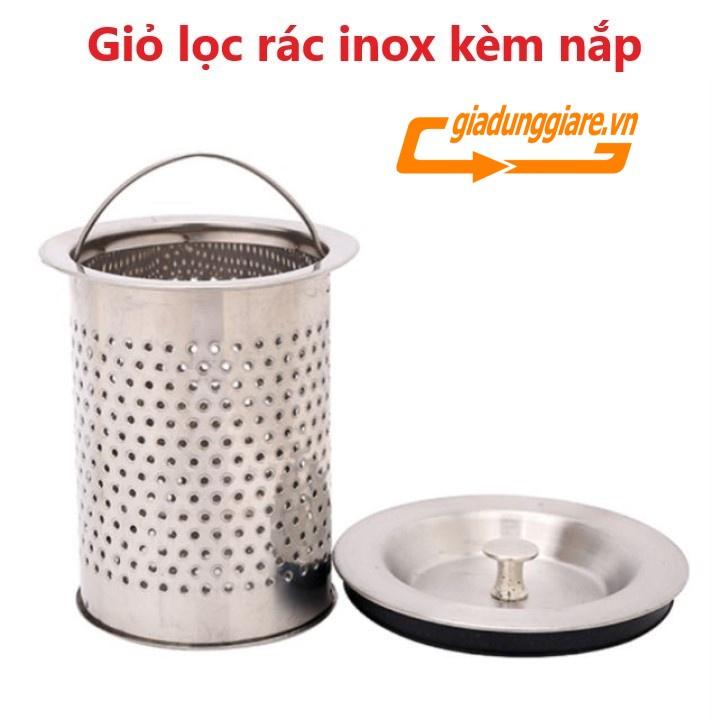 (Bán sỉ) Bộ lọc rác bồn rửa chén bát bằng inox dễ dàng thay thế cho gia đình (Gồm giỏ lọc rác và nắp) - giadunggiare.vn