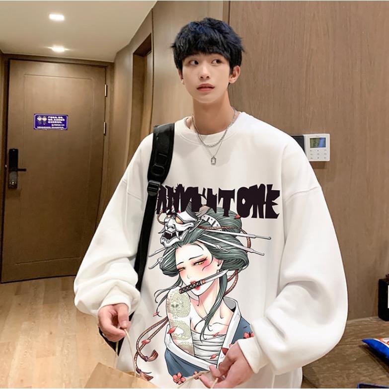 Áo Sweater Tay Dài Dáng Rộng In Họa Tiết Graffiti Nhảy Múa Thời Trang Mùa Thu Cho Nam Và Nữ size M-3XL