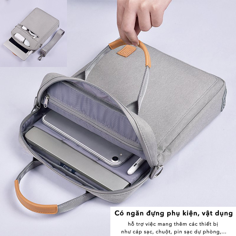 Túi đeo dọc Laptop, Macbook 13 inch Vertical : Chống sốc, chống nước - Màu xám