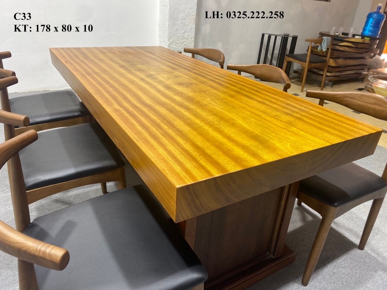 Bàn Làm Việc Gỗ Gõ Vàng, Bàn Cafe Gỗ Gõ Vàng, Bàn Gỗ Gõ Vàng Nguyên Tấm Dài 1,78m Rộng 80cm Dày 10cm