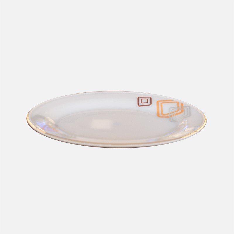 Bộ bát đĩa 48 sản phẩm thủy tinh ngọc họa tiết hoa vuông USA Homeset