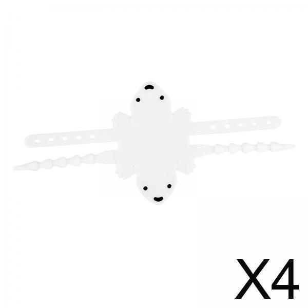 4x White Silicone Door Cushion Latch Cover Adjustable Cute Bear for Nursery