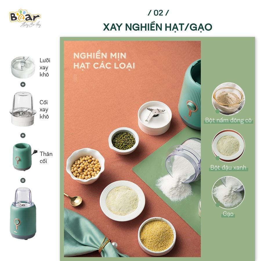 Máy xay sinh tố 3 cối 3 in 1 đa năng Bear LLJ-C10P1 (BL-B10V2), xay thịt, thực phẩm đa năng , bảo hành chín hãng 12 tháng - Hàng chính hãng