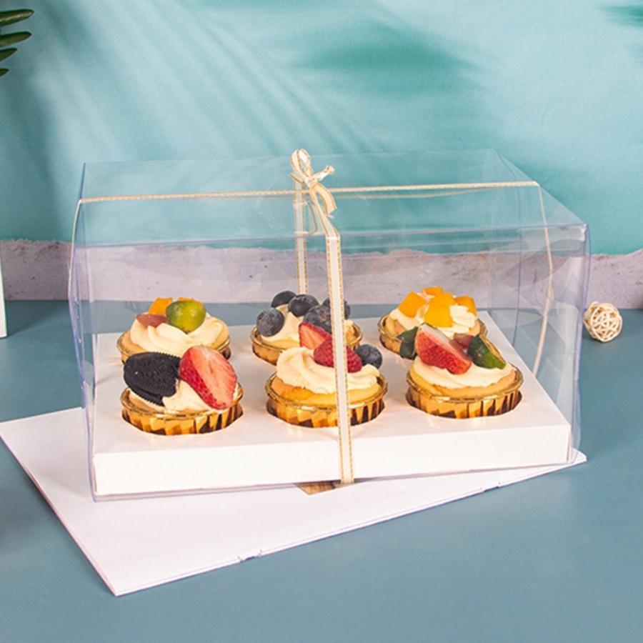 Hộp Đựng Bánh Cupcake Muffin 6 Bánh Phụ Kiện Trang Trí Trong Suốt Sang Trọng - BOXMF6IN