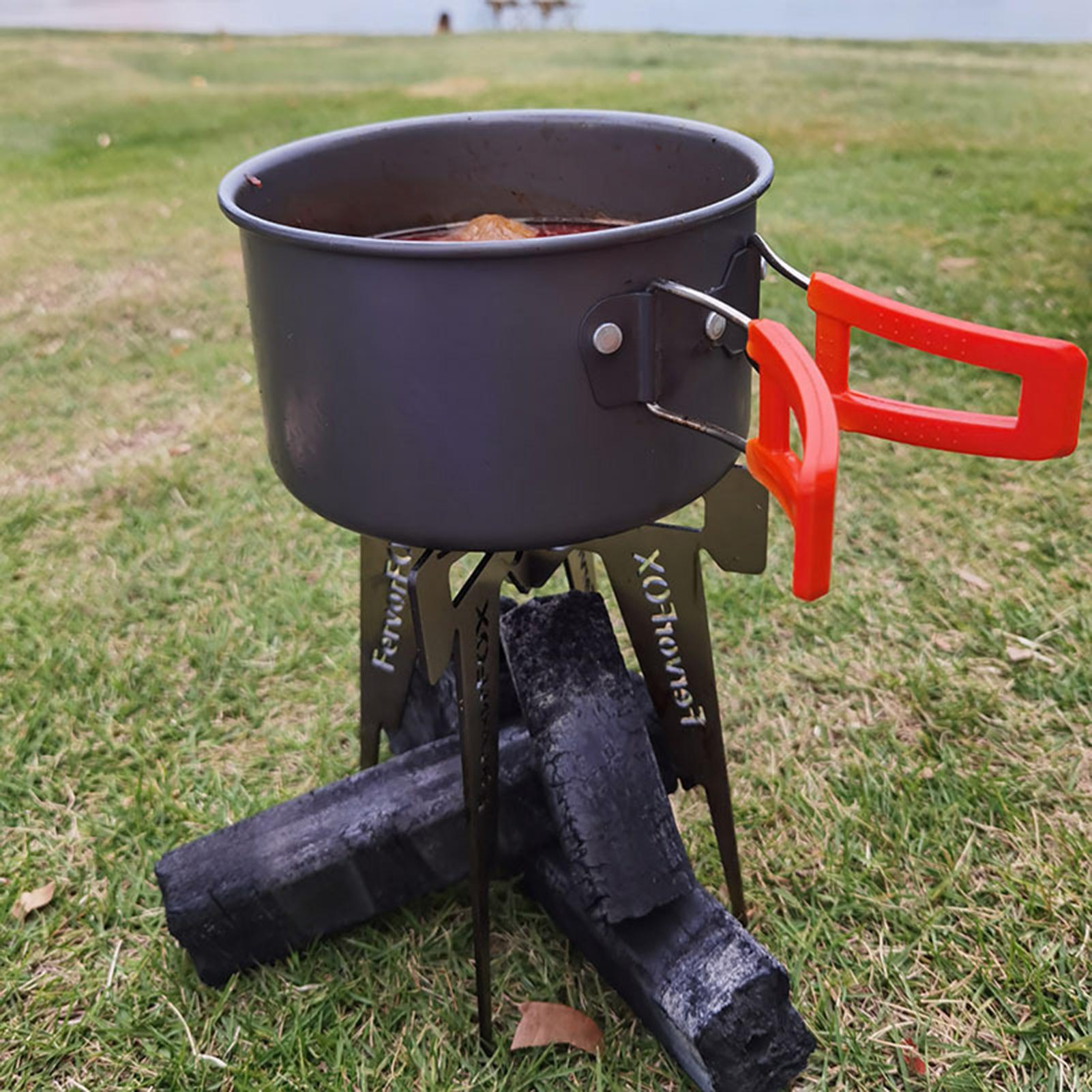 Folding Camping Pot Support Cross Stand Trivet Stove Rack for Outdoor Camping Hiking Backpacking