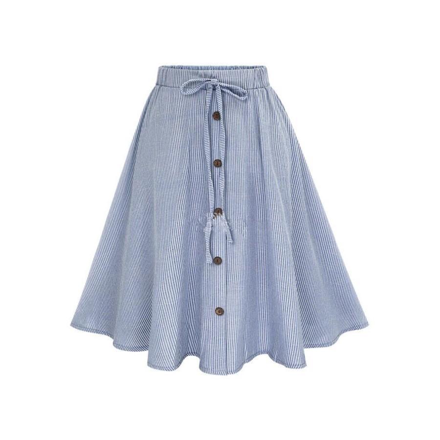 Chân váy xòe vải cotton dạo phố đi làm VAY23