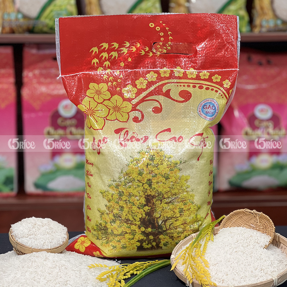 Gạo thơm cao cấp - Túi 5kg - Gạo thượng hạng thơm dẻo, đậm vị 5RICE