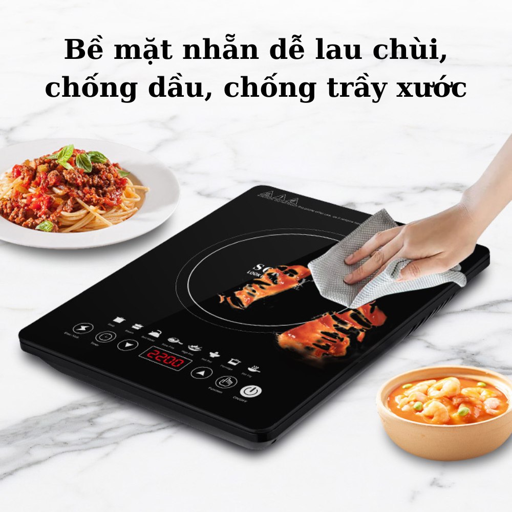 Bếp từ cảm ứng cao cấp SOKANY SK-07076, công suất 2200W, mặt kính chịu lực sử dụng cho mọi loại nồi - HÀNG CHÍNH HÃNG - DELIYA