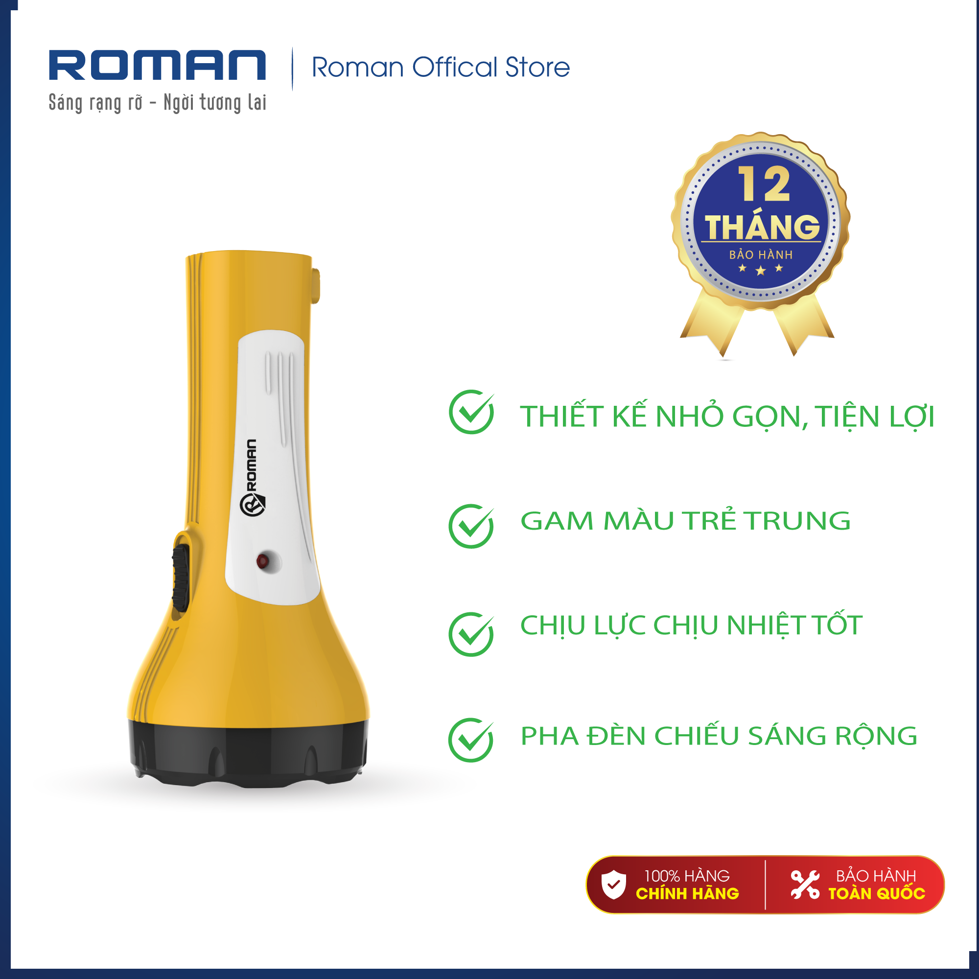 Đèn pin LED cầm tay nhỏ gọn Roman ELE2008