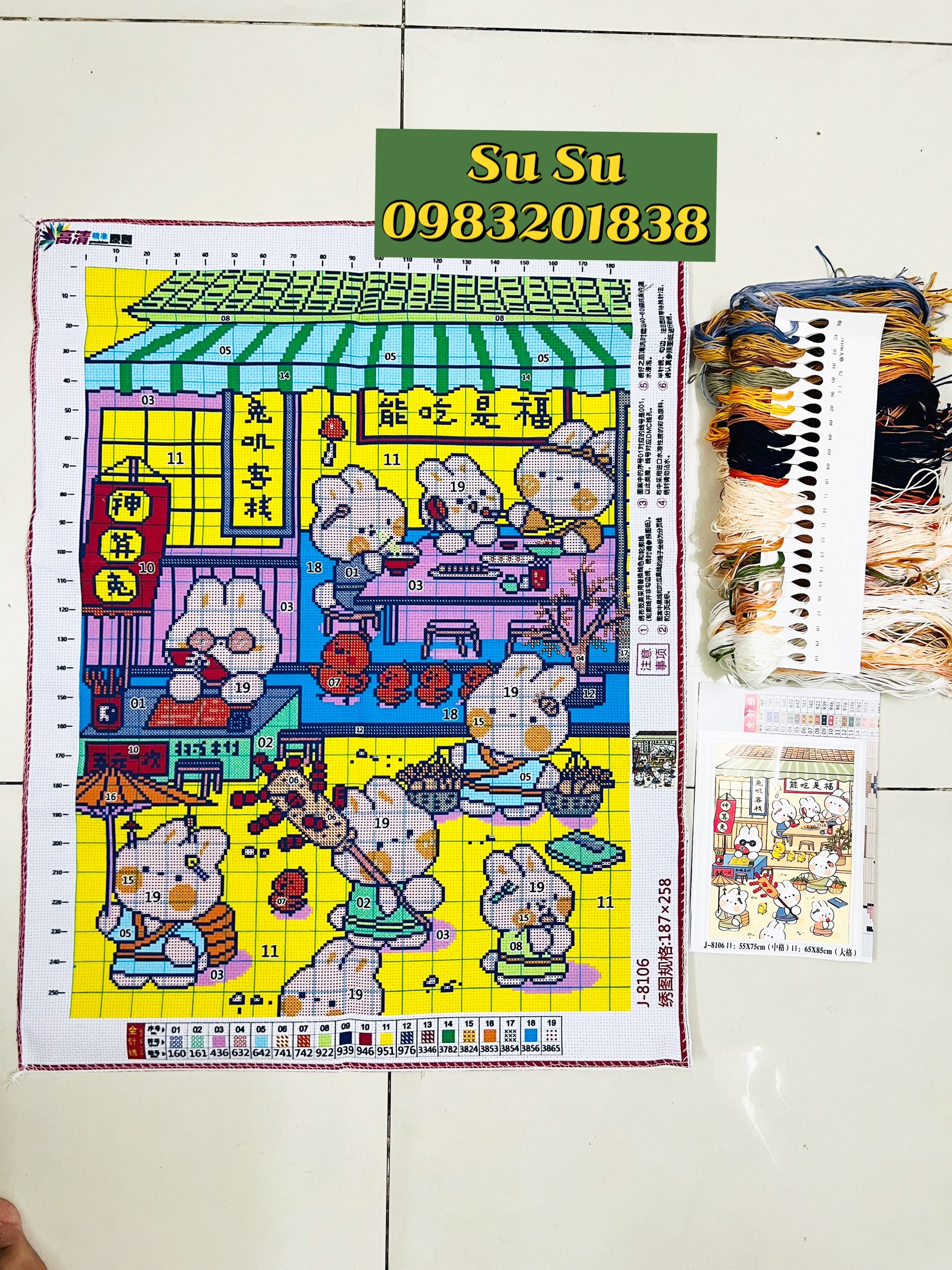 Tranh thêu kín Phật thích ca E285, kích thước 60 x 80 cm