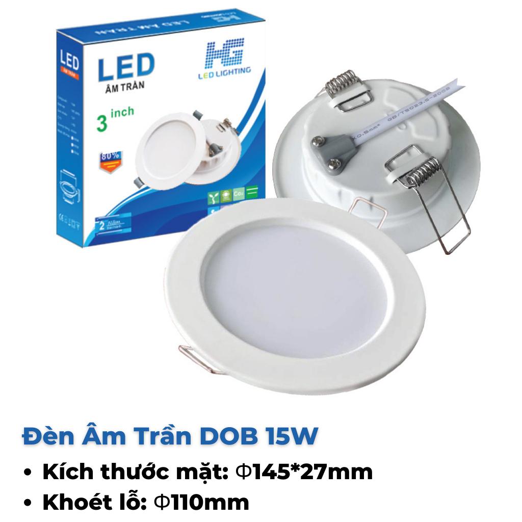 Đèn âm trần DOB 15W ánh sáng trắng