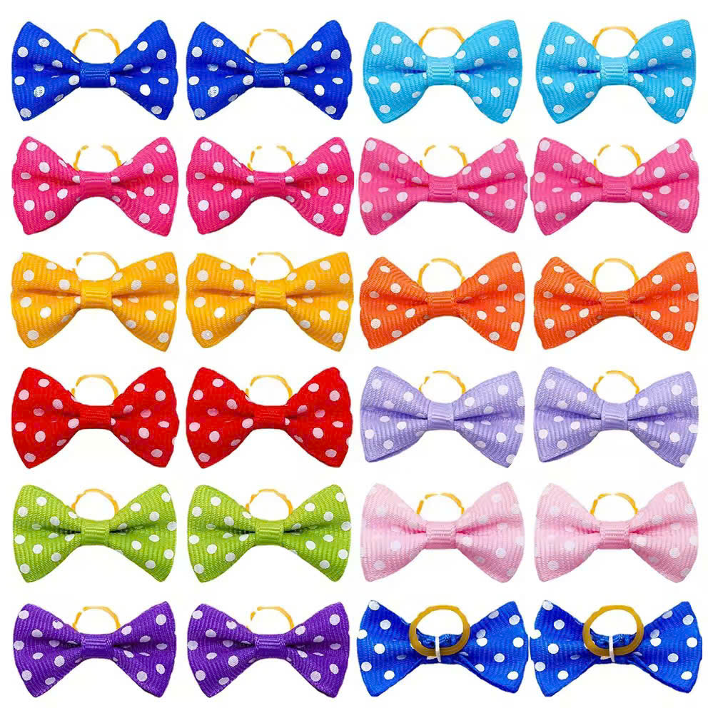 NƠ KẸP TÓC CÀI TÓC THỜI TRANG DỄ THƯƠNG CHẤM BI CHO THÚ CƯNG CHÓ MÈO