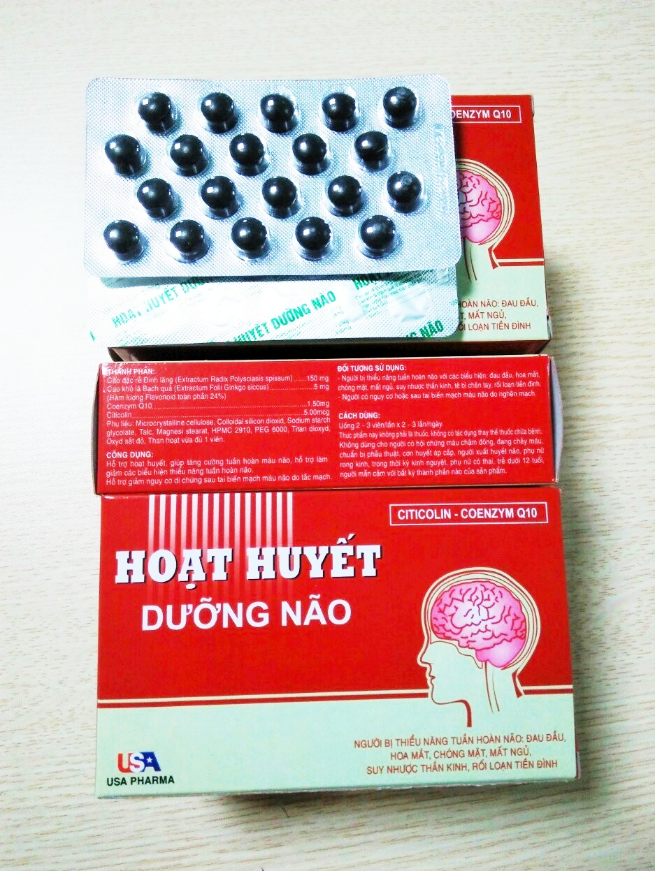 Hoạt Huyết Dưỡng Não – Giúp Tăng Cường Tuần Hoàn Máu Não – Ngăn Ngừa Giảm Nguy Cơ Tai Biến Mạch Máu Não - Hộp 100 Viên