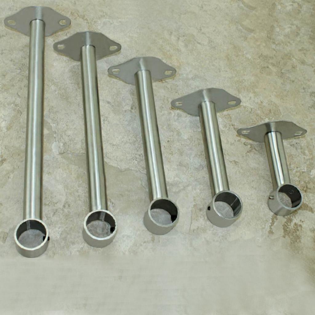 2x2x Stainless Steel Wardrobe Pipe Lever Bracket Closet Rod Holder 400mm