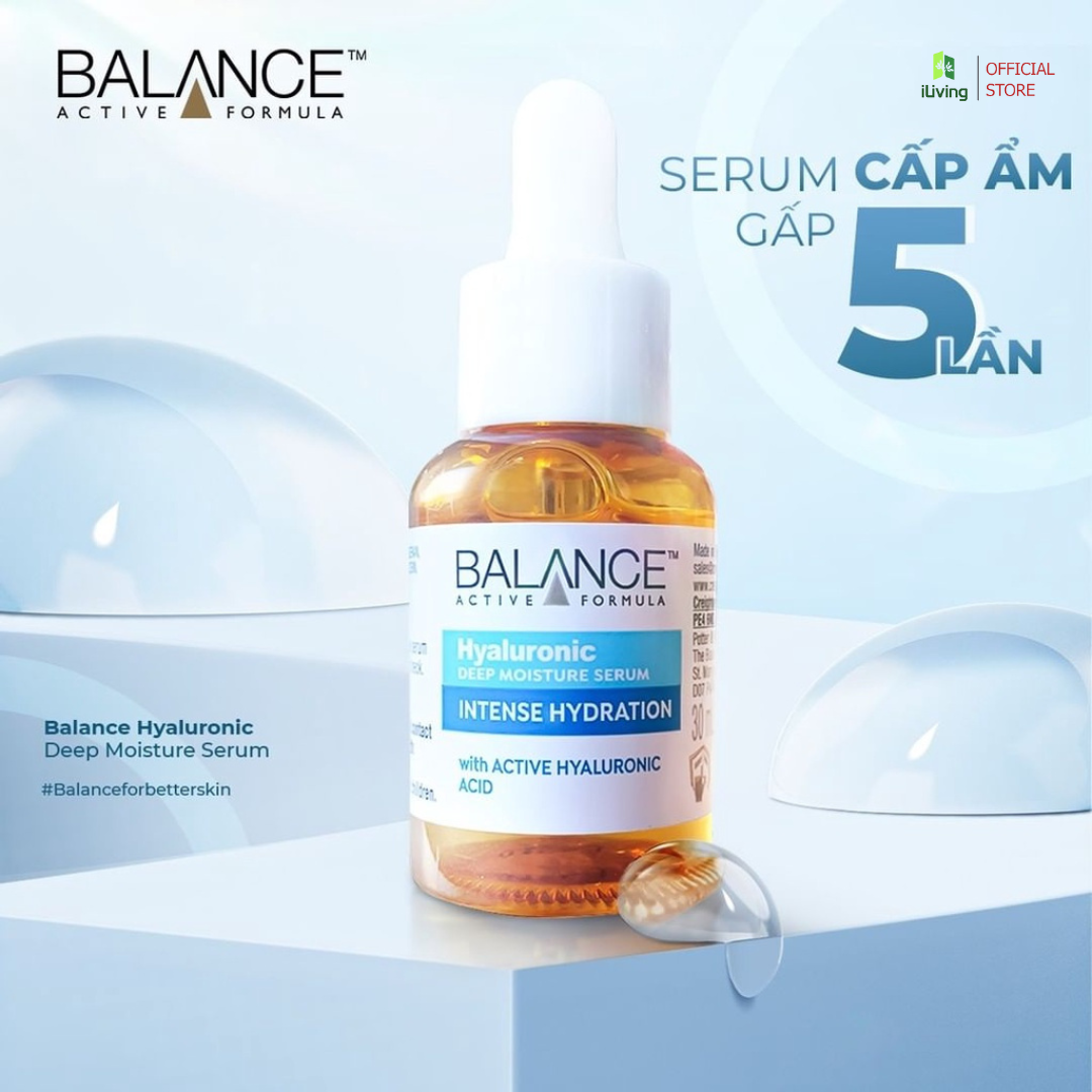 Serum cấp nước dưỡng ẩm Balance Active Formula Hyaluronic Deep Moisturizing 30ml ILIVING-BALSRHYA30