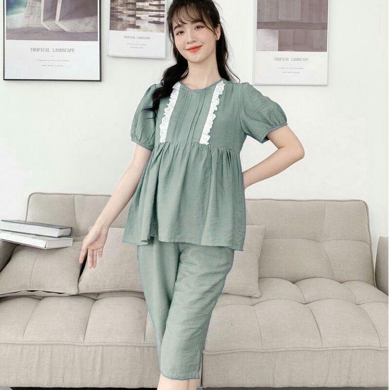 Bộ đồ bầu thời trang thiết kế mặc nhà mùa hè chất mát