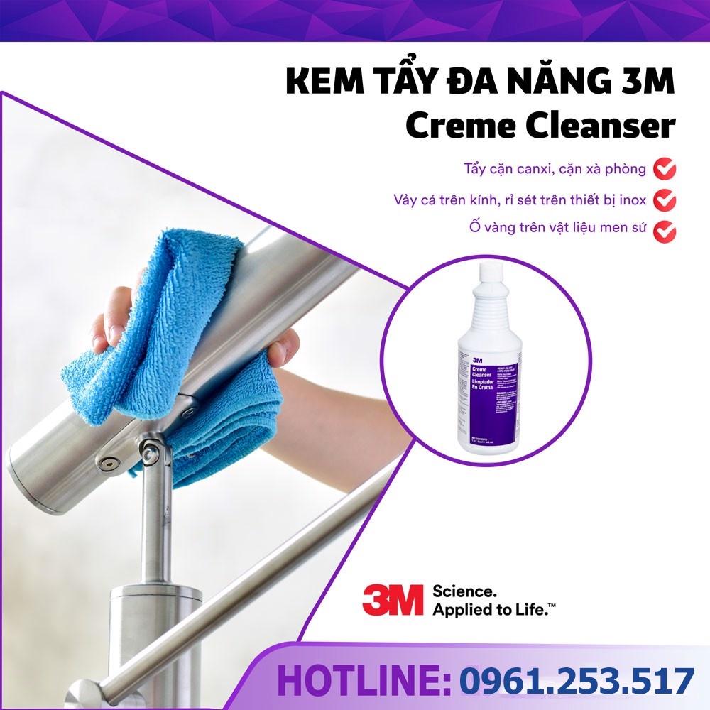 Tẩy Cặn canxi, ố Kính mốc Kính xe hơi 3M Creme Cleanser - Chai 100ml chiết - HCM