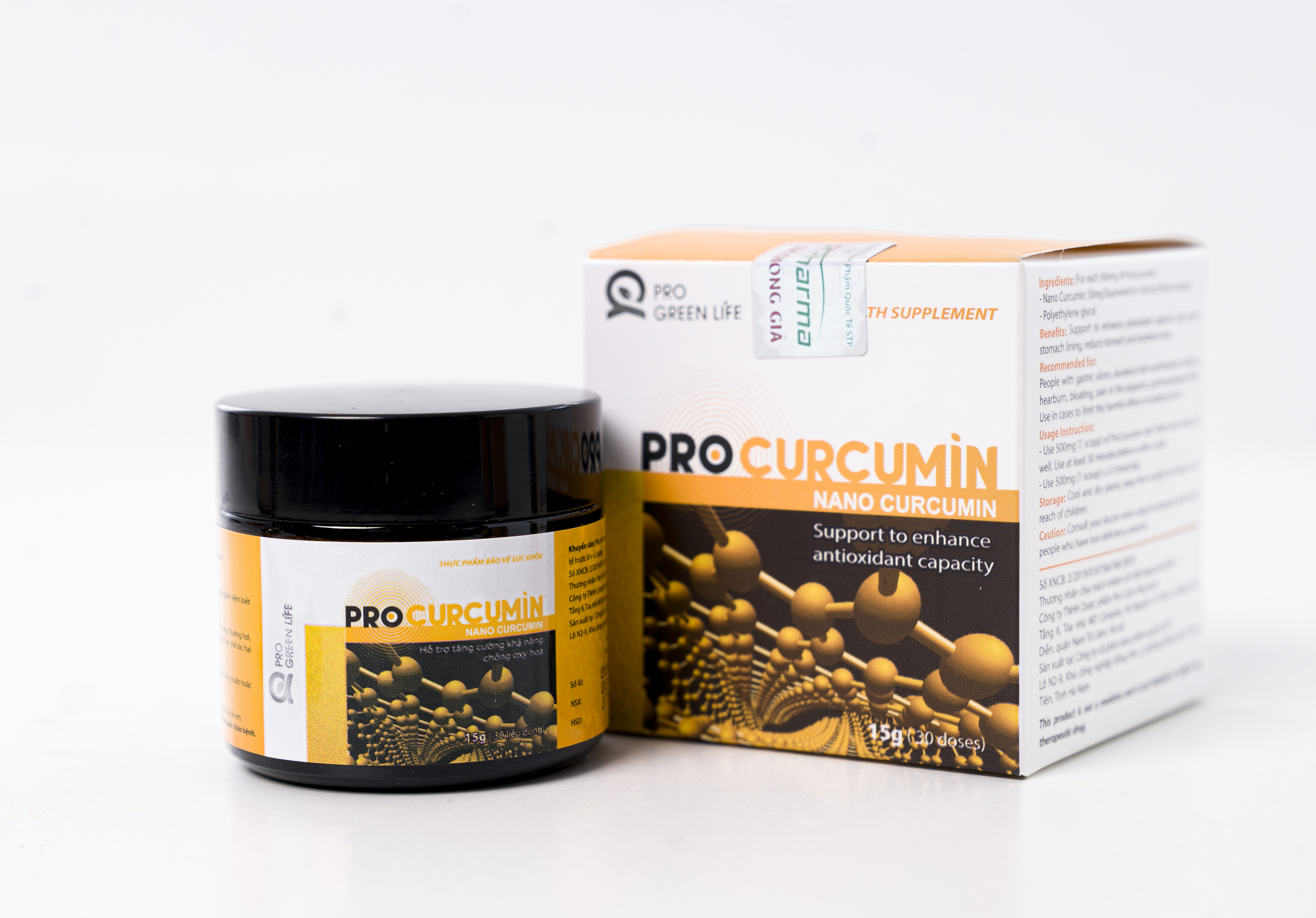 Tinh bột nghệ, nano curcumin, Thực phẩm bảo vệ sức khỏe Pro Curcumin 15gr