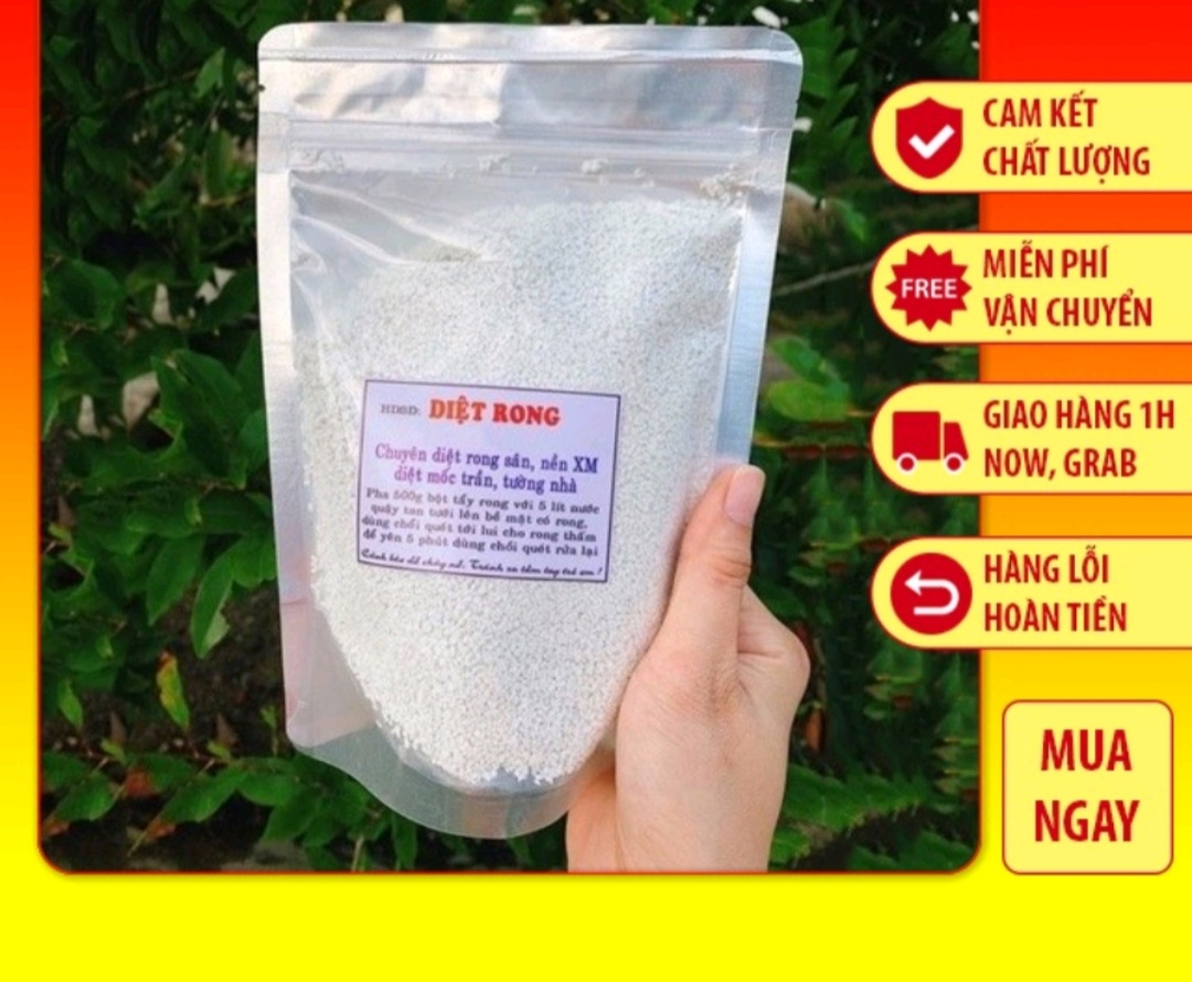 Bột tẩy rong rêu túi 1 kg, tẩy rong nền nhà, nền xi măng, thân cây, diệt khuẩn, nấm mốc