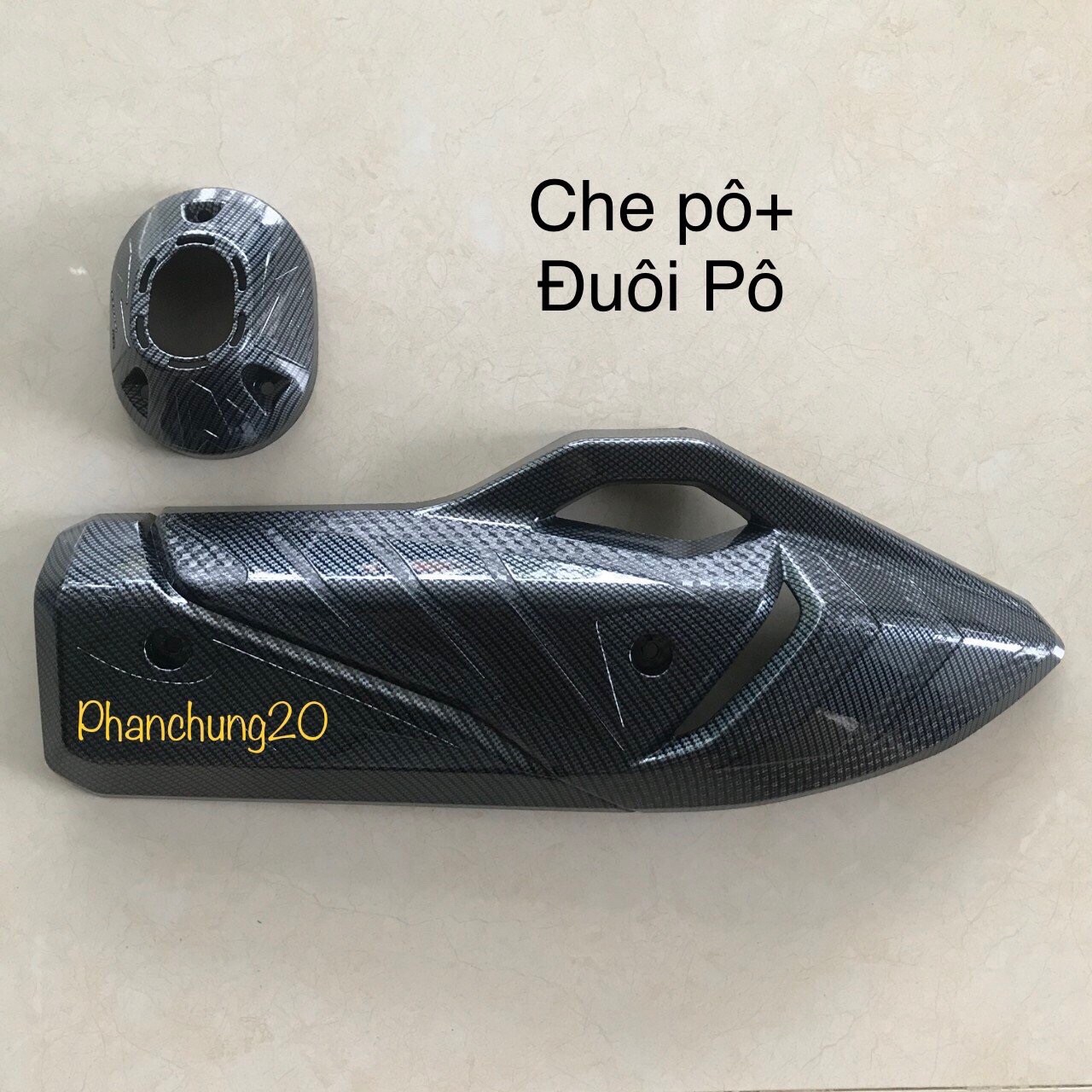 BỘ CHỤP BÁCH PÔ + ĐUÔI PÔ DÙNG CHO ĐỜI XE VARIO 160cc - VARIO 2022 2023 CACBON