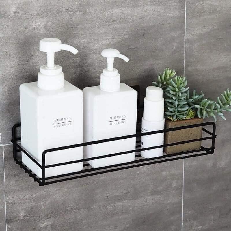 Kệ góc nhà tắm/Kệ đựng gia vị nhà bếp phun sơn tĩnh điện dán tường siêu dính trong nhà tắm, nhà bếp tiện dụng