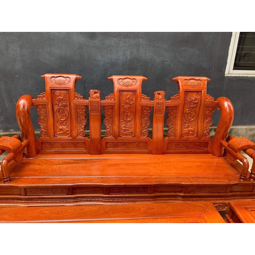 Bộ Tần Thuỷ Hoàng Gỗ Hương Đá tay 12 cột liền , yếm liền hàng khuôn 4 ván 2
