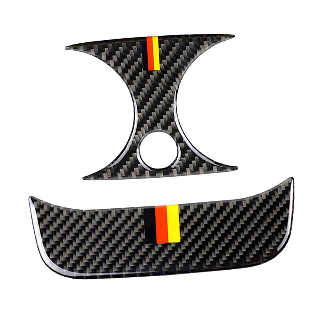 2PCS Rear Carbon Fiber Car Outlet Cover Sticker for