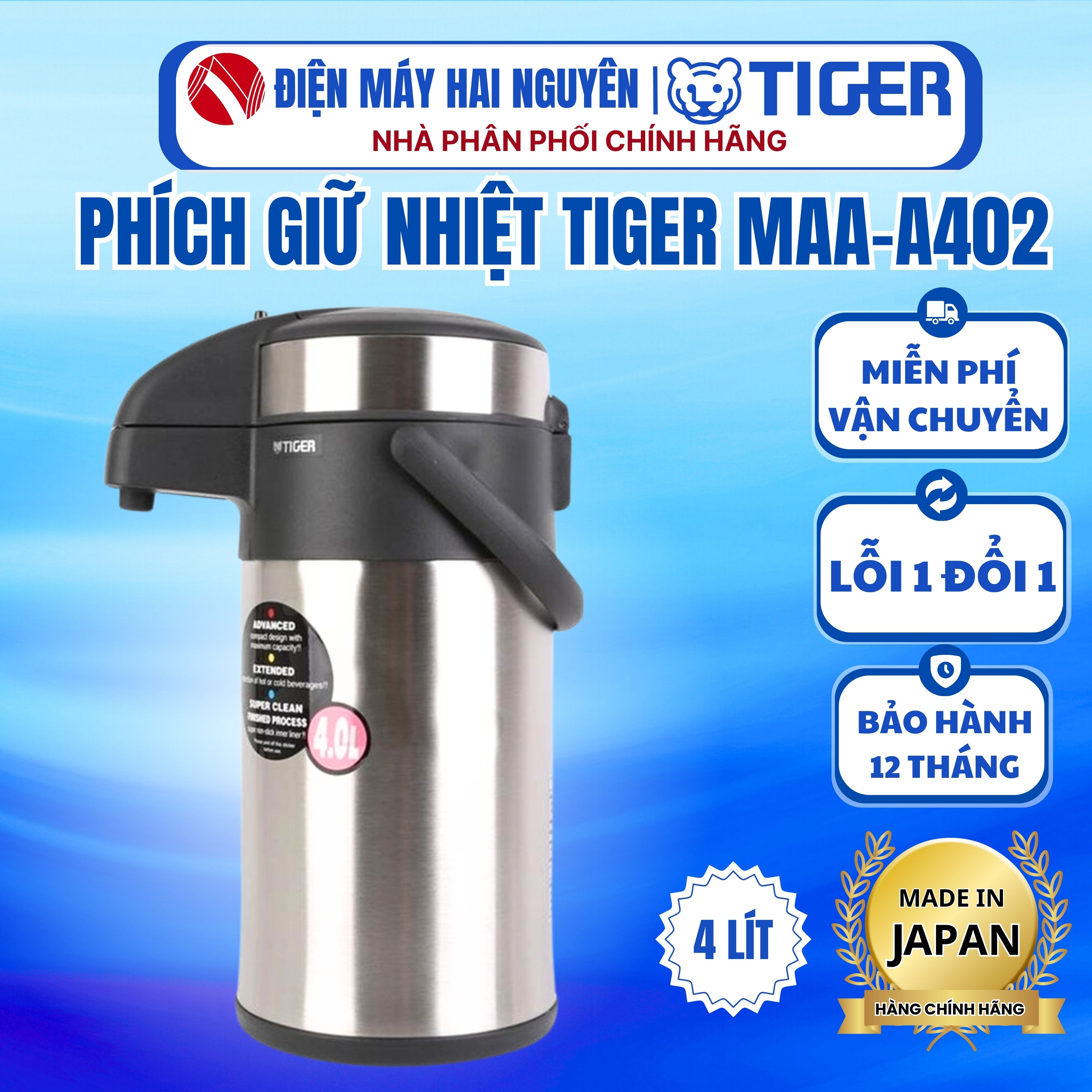 Bình thuỷ cơ Tiger MAA-A402 3.6 lít HÀNG CHÍNH HÃNG