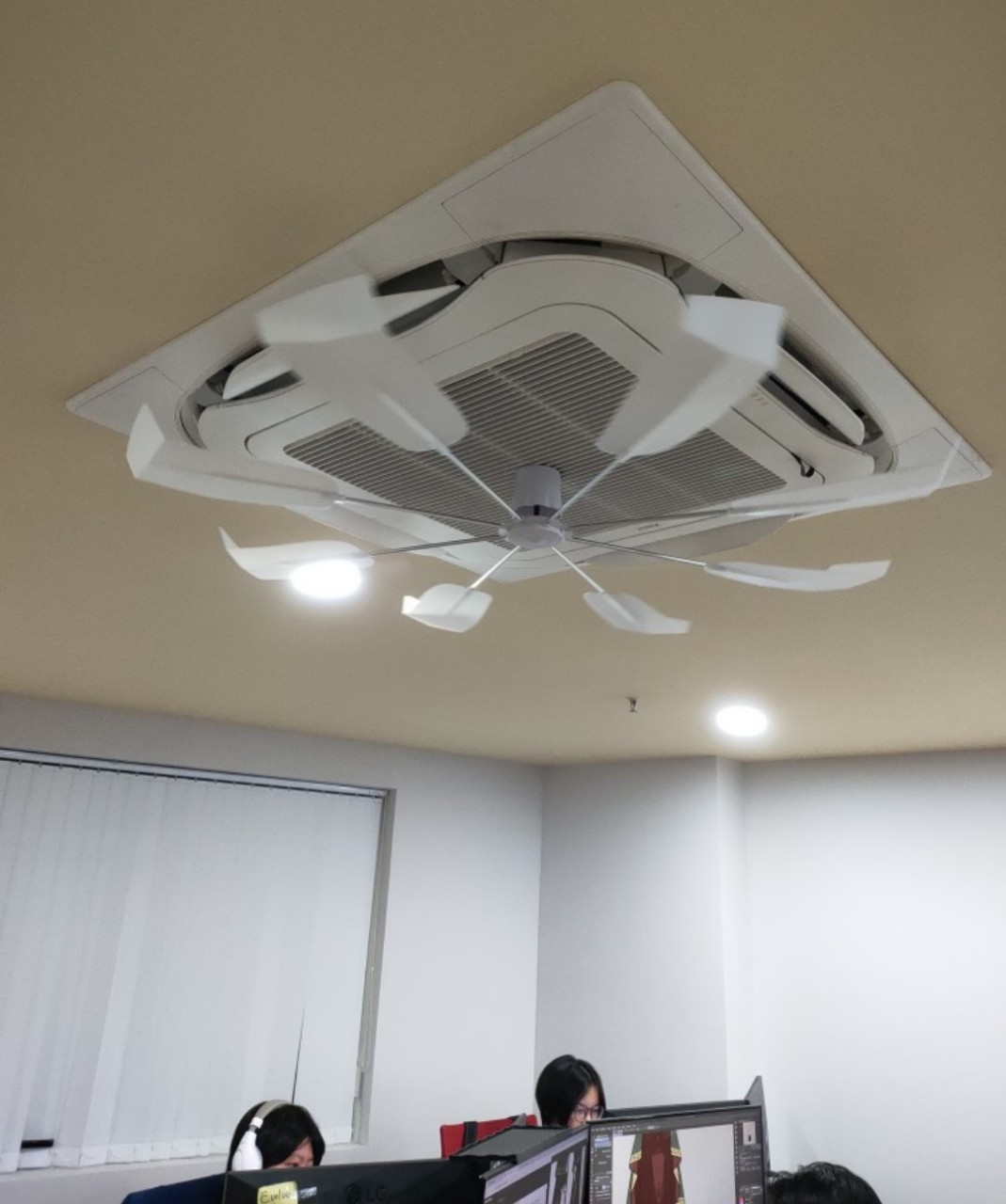 (Bảo hành 6 tháng) Quạt Tản Gió Gắn Máy Điều Hoà Âm Trần - Cánh Quạt Rẽ Gió tự Động