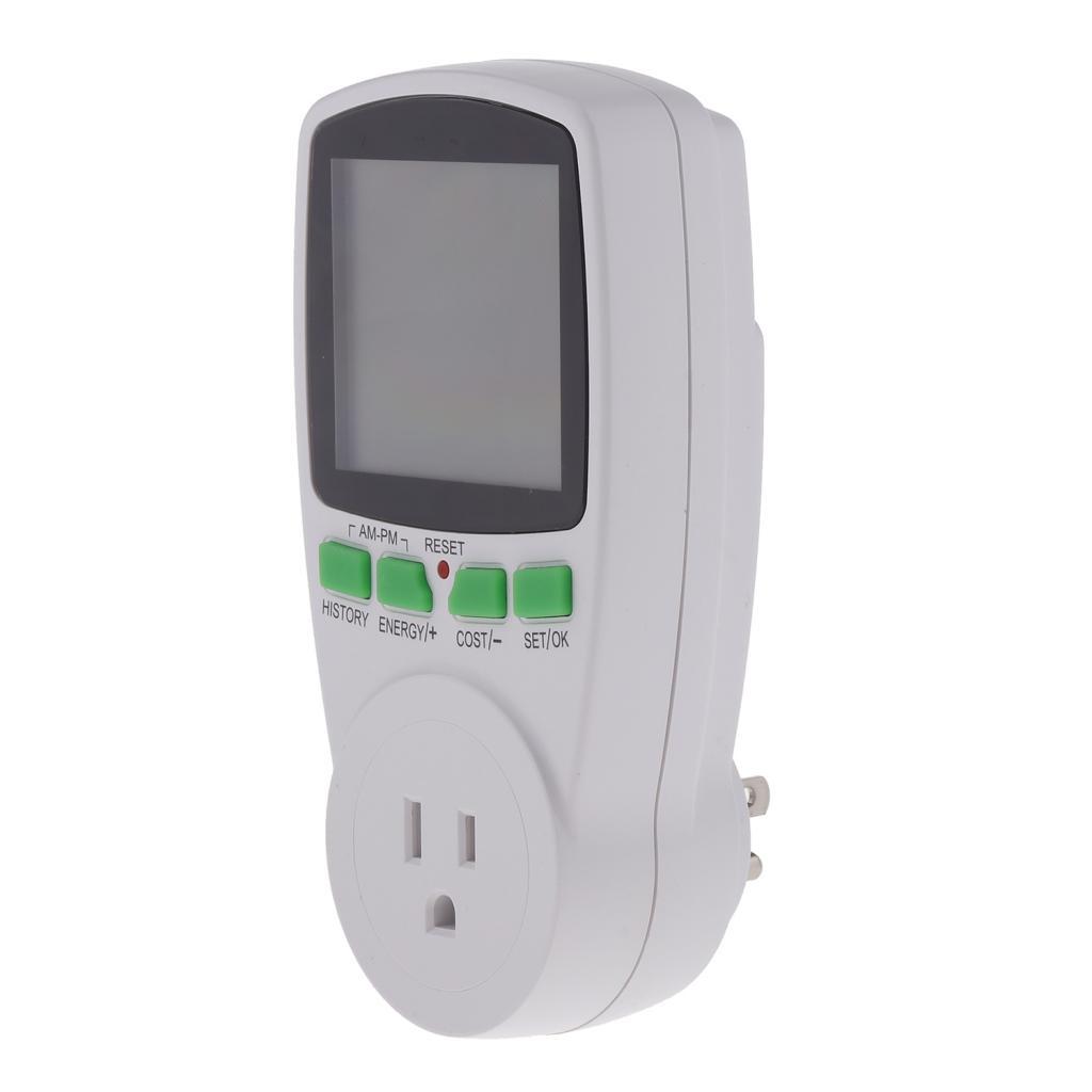 Digital Electricity Usage Monitor Plug Power Meter Energy Voltage Amps Meter
