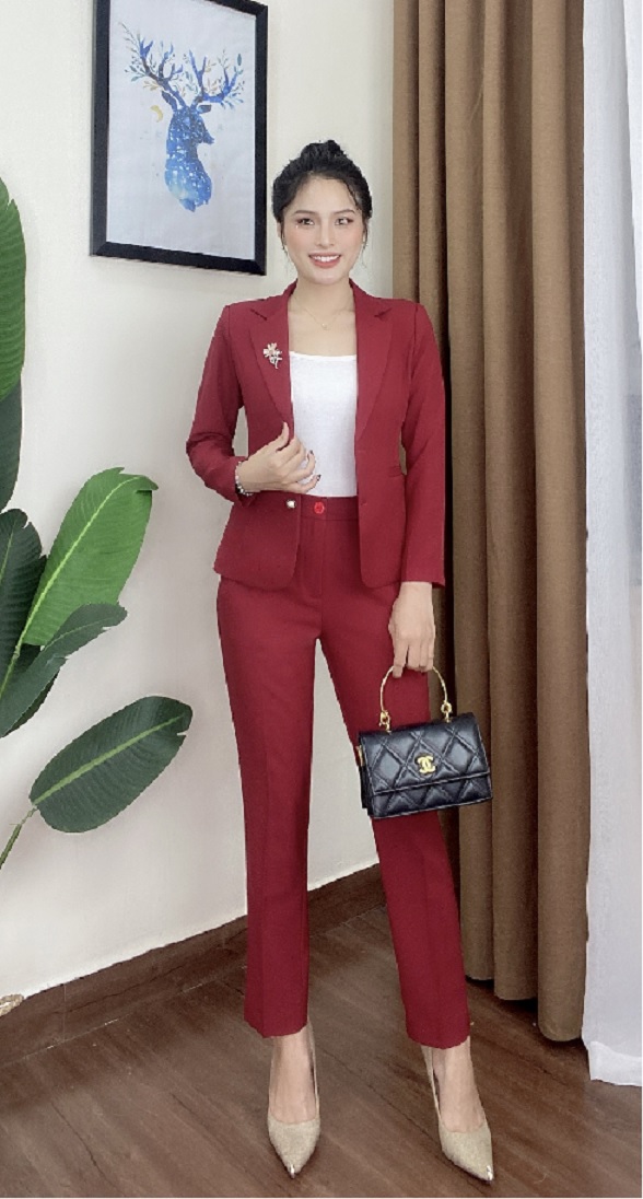 Bộ Vest Công Sở Nữ Tay Dài