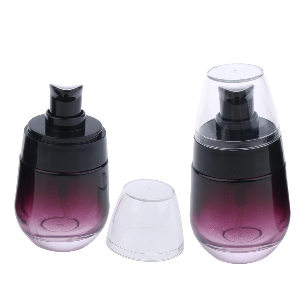 2x 30ml Portable Travel Glass Empty Pump Lotion Spray Bottle Hand Wash Vials for Women's Daily Life