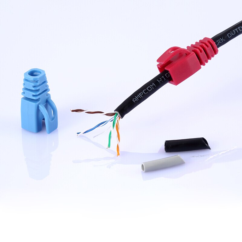 Đầu chụp mạng RJ45 AMPCOM dùng cho cáp CAT5/CAT5E/CAT6 bảo vệ đầu cáp không bị gãy (100c/Túi) - Hàng chính hãng