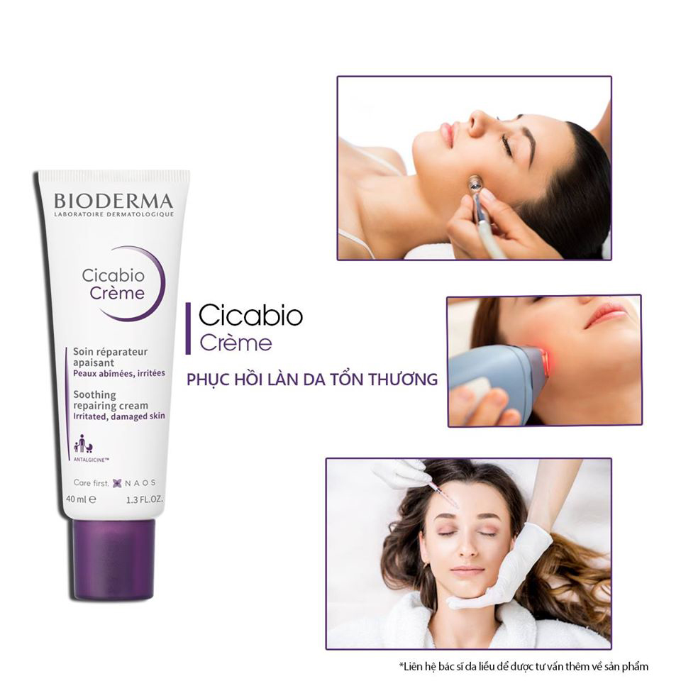 Kem dưỡng ẩm và phục hồi da Bioderma Cicabio Crème 40ml