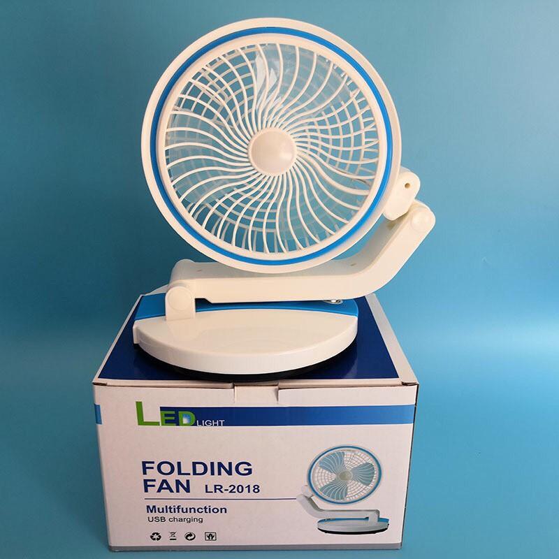 Quạt sạc tích điện gấp gọn JL Folding Fan LR-2018 - Giao màu ngẫu nhiên