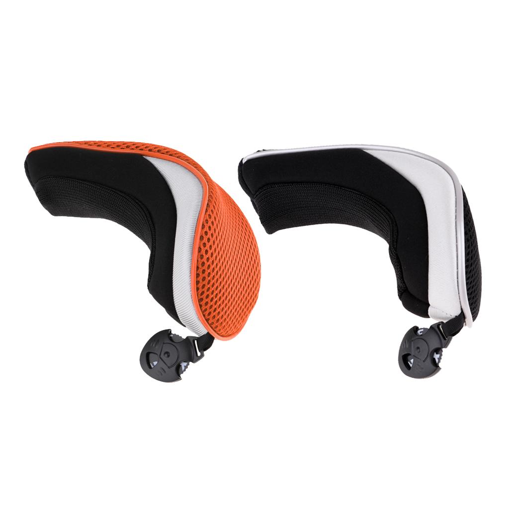 2xGolf Hybrid UT Club Head Cover Headcover W/ Number Tag Black Orange