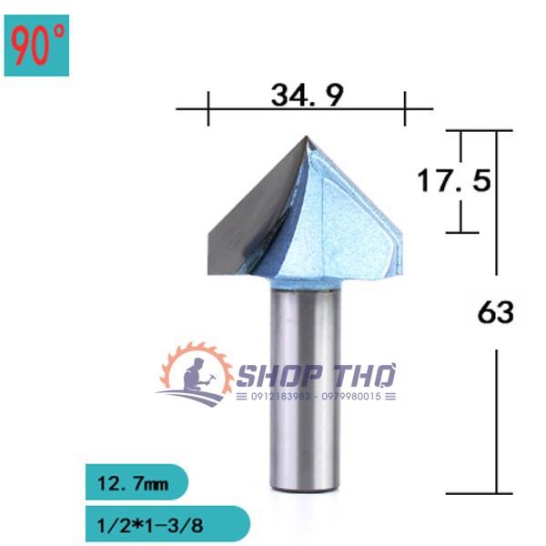 Mũi phay 3D Tideway đánh góc nhon 90 độ