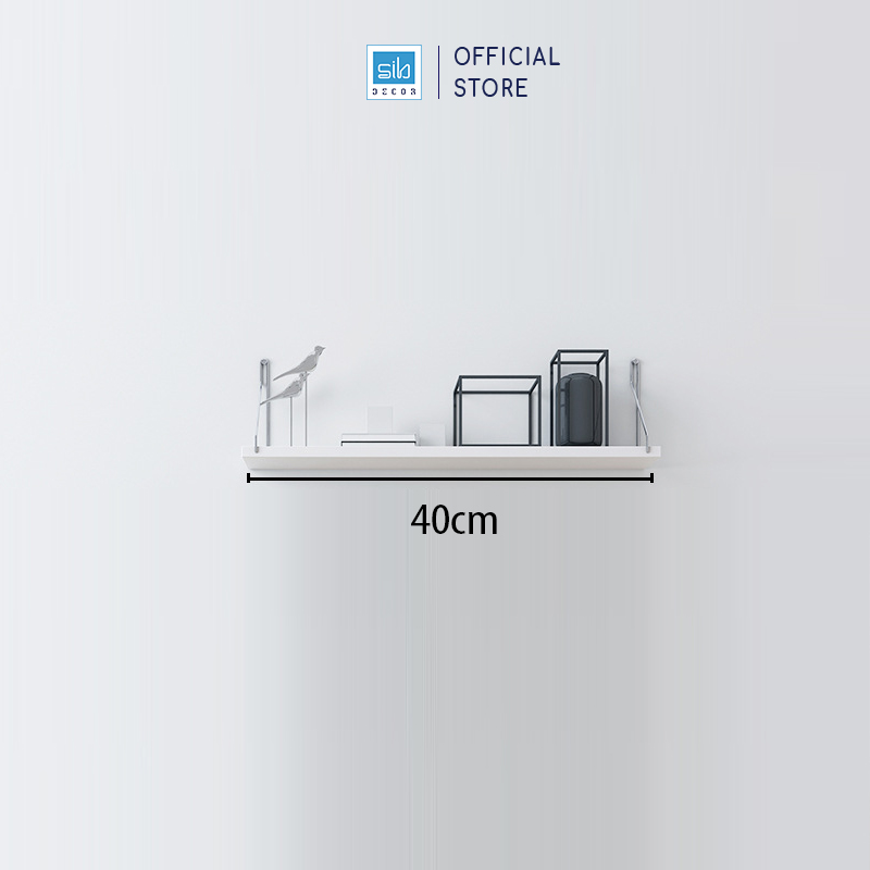 [Mua 2 giảm 10%] Kệ Gỗ Trang Trí Treo Tường Không Khoan SIB Decor, Móc Inox, Phụ Kiện Tặng Kèm KT02