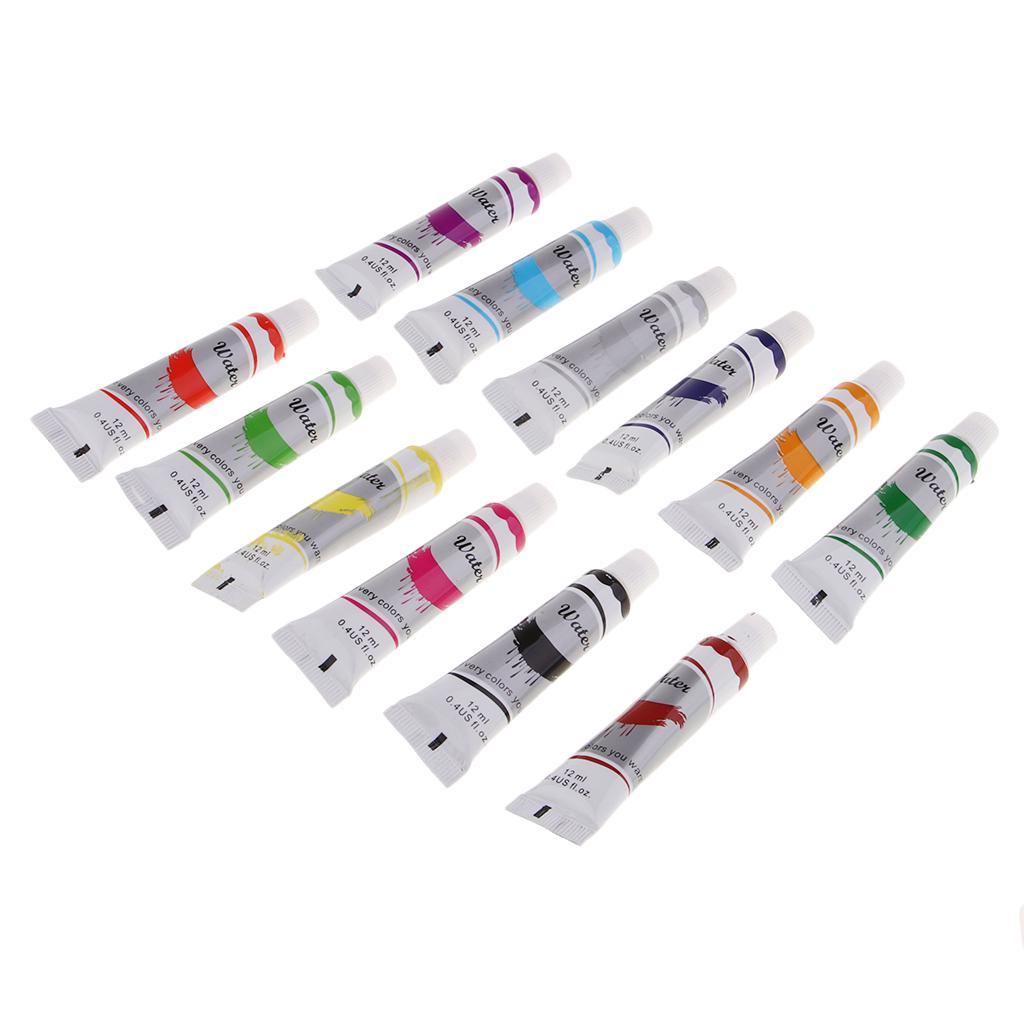 12 Colors Watercolor Paint Set Tube Artist Non Toxic Pigments For Kids Adults Professional Painting on Canvas Wood Clay Ceramic Crafts