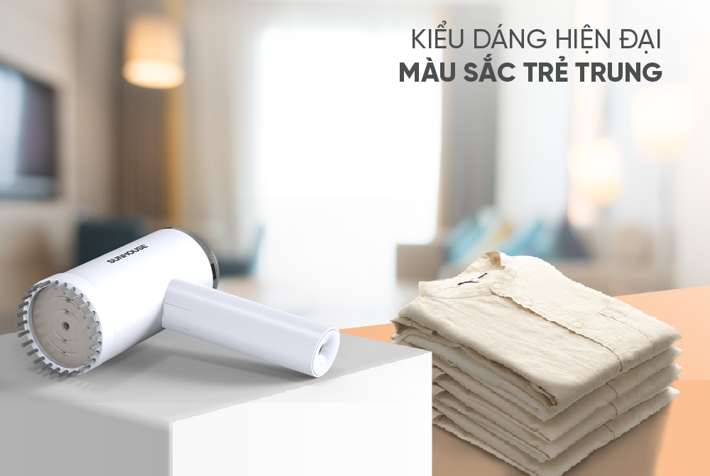 Bàn là hơi cầm tay Sunhouse SHD2176, Công suất 1000W, Mặt bàn là phủ chống dính, Tây cầm gấp gọn, Tự động ngắt khi quá nhiệt, Bảo hành 12 tháng - Hàng chính hãng