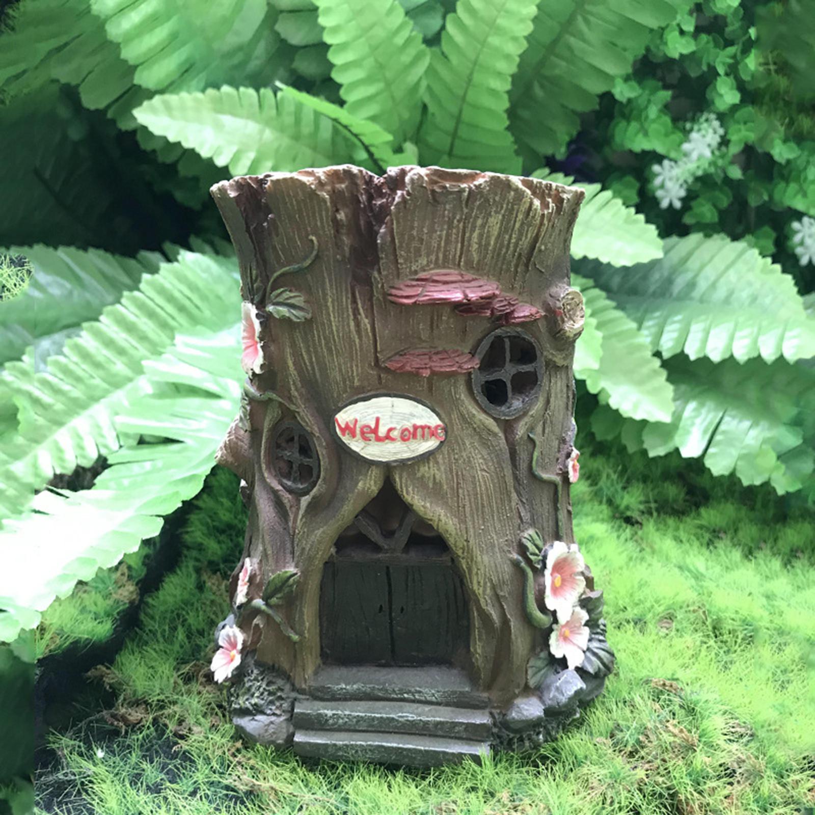 Resin WELCOME Tree Statue, Decoration, Rustic Indoor Outdoor Beach Yard, Room Home Decor, Yard Garden Desktop