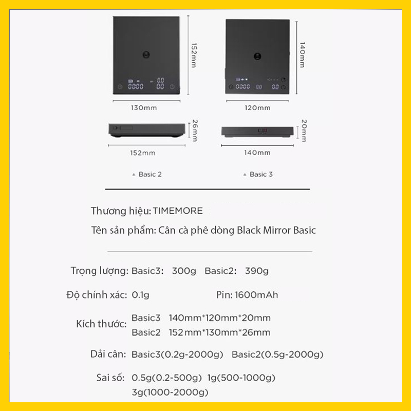 Cân Timemore Basic 3 | Timemore Black Mirror Basic 3