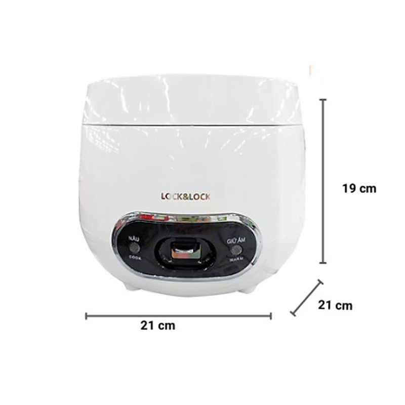 Nồi cơm điện Lock &amp; Lock 0.8L màu trắng EJR426WHT, Hàng chính hãng, công suất 250W, lòng nồi phủ lớp chống dính-JoyMall
