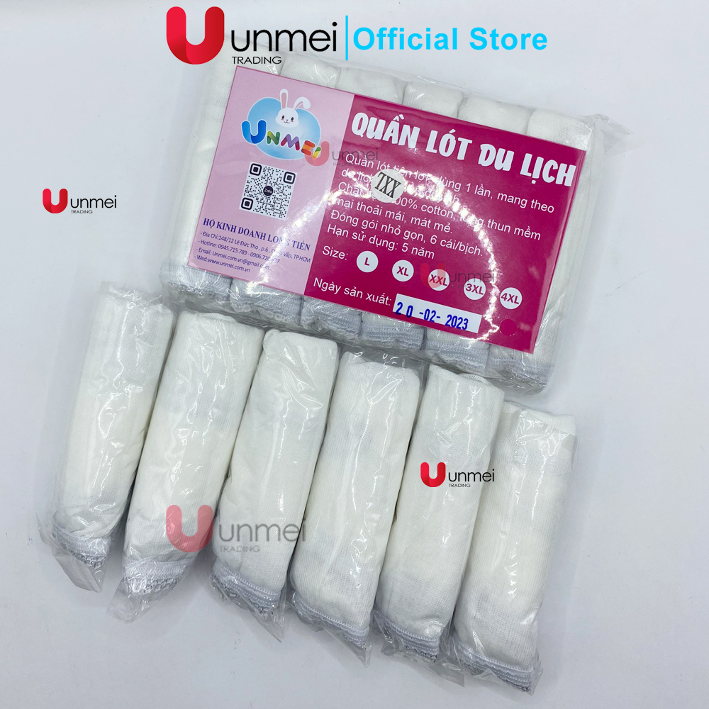 (ĐỦ SIZE) Set 6 Quần Lót Giấy Cotton UNMEI Dành Cho Nữ Dùng 1 Lần, Cho Mẹ Bầu, Sinh Viên Học Quân Sự, Đi Du Lịch, Chất Hàng Mịn, Thông Thoáng (HÀNG LOẠI 1)