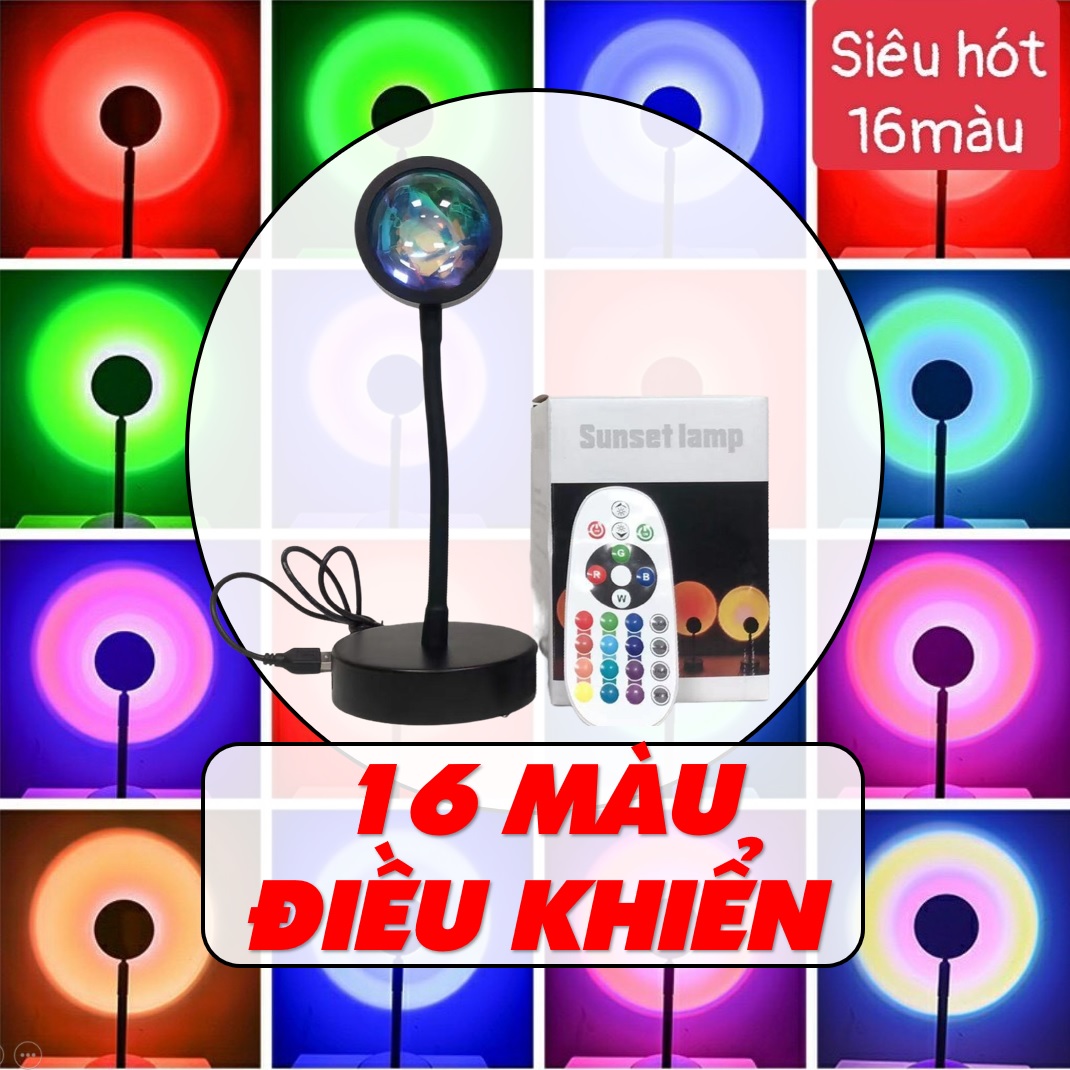 Đèn hoàng hôn sunset cầu vồng 16 màu RGB điều khiển chụp ảnh quay video tiktok