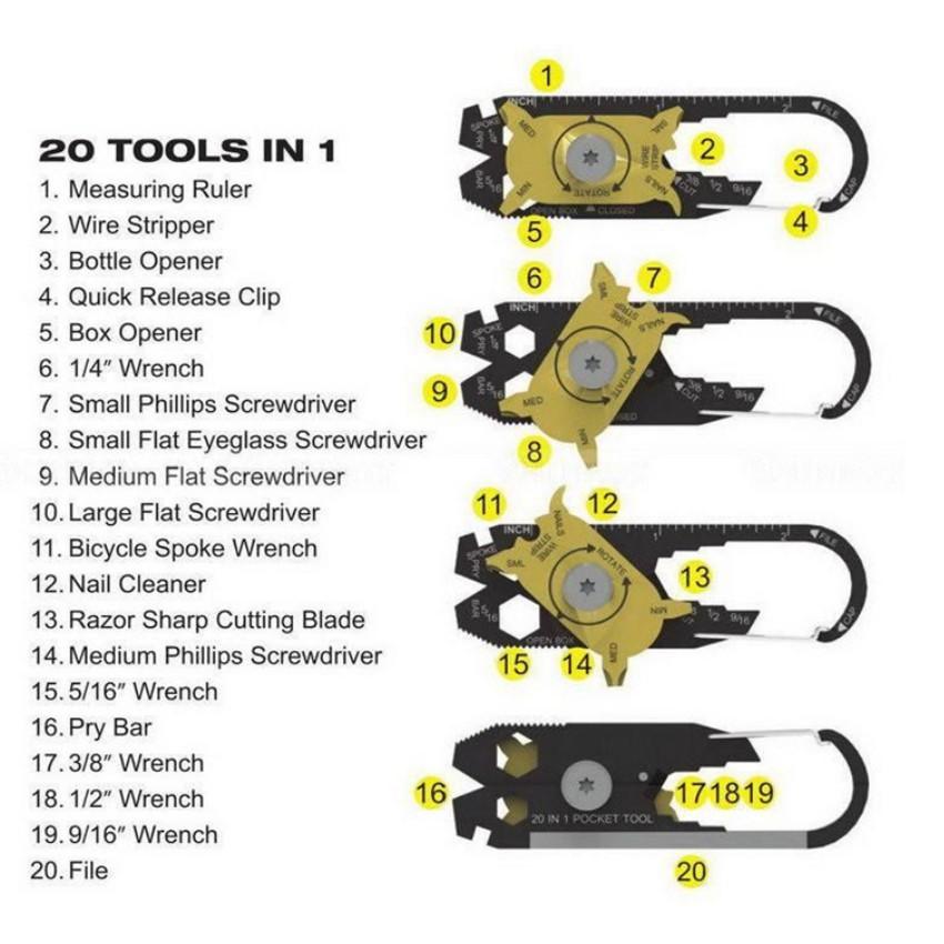 ️ Móc khóa đa năng C'MON TOOLS chức năng trong 206436