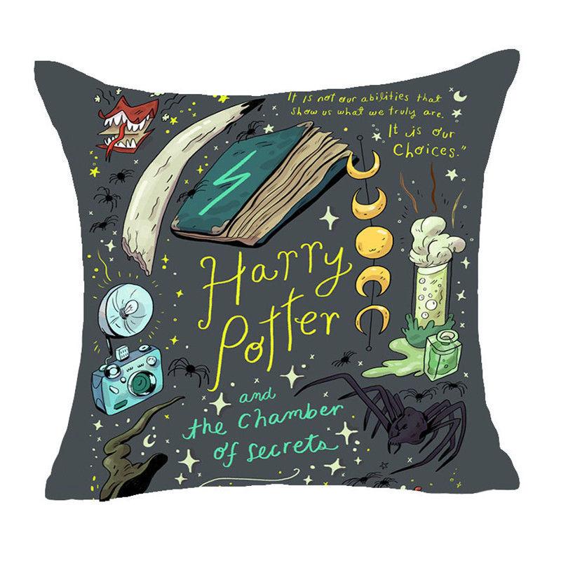 Áo Gối Bằng Vải Lanh / Cotton Với Họa Tiết Theo Phong Cách Harry Potter Dùng Trong Trang Trí Nhà