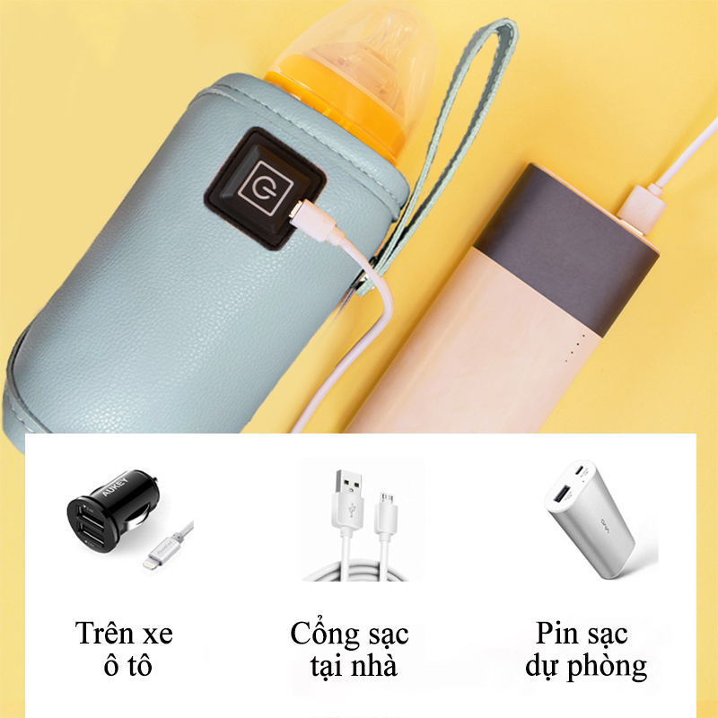 Túi Ủ Bình Sữa Thông Minh Cho Bé Warm Bear Di Động Giữ Nhiệt Hâm Nóng Bình Sữa Túi Hâm Sữa USB Giữ Ấm Bình Sữa Cầm Tay Túi Hâm Nóng Sữa Thức Ăn Sạc USb Giúp Giữ Nhiệt Sữa Lâu Dài Thiết Kế Nhỏ Gọn