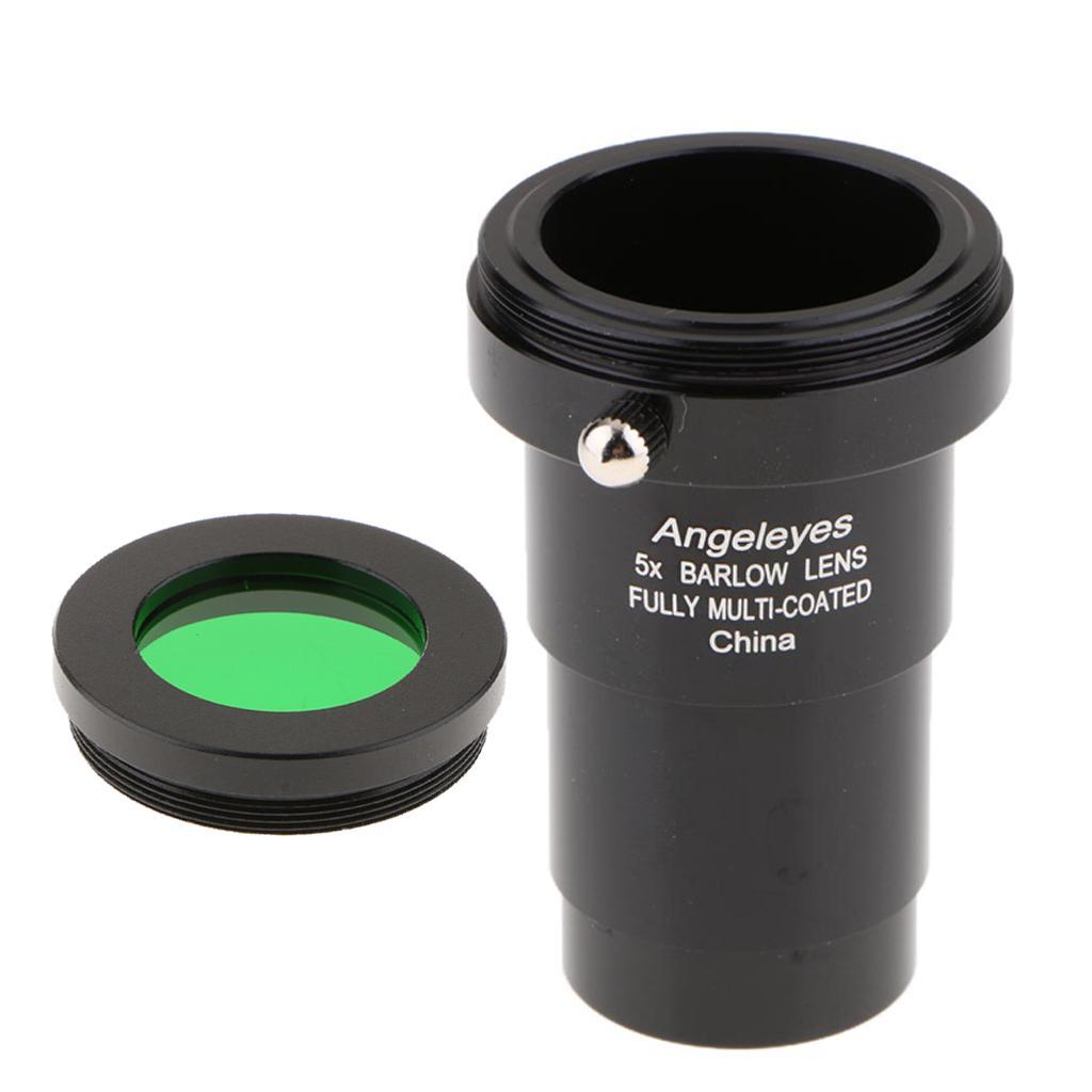 Telescope Eyepiece Barlow Lens 5X for Astronomical Photography with Filter