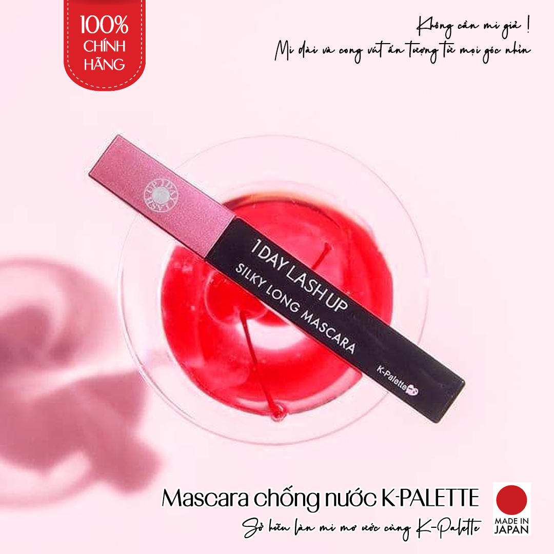 Mascara Chuốt Dài Mi K-Palette 1Day Lash Up Siêu Mịn, Chống Nước, Chống Lem, Không Vón Cục